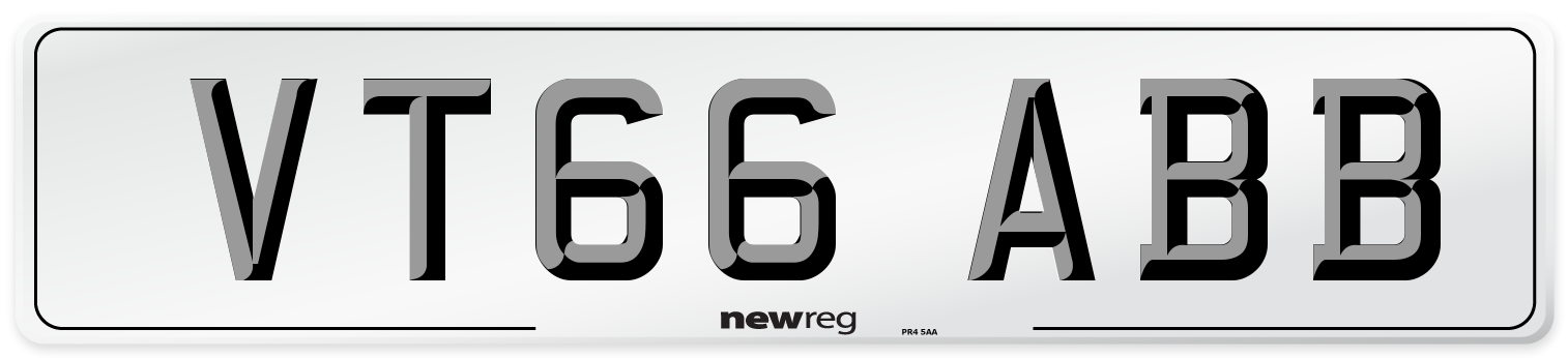 VT66 ABB Number Plate from New Reg